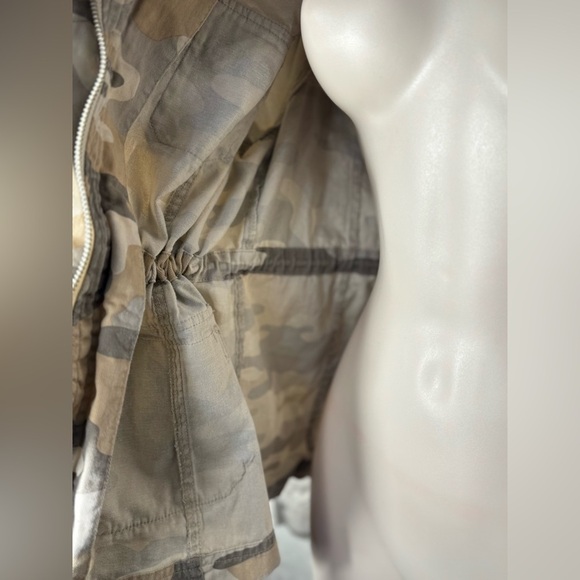 BKE BUCKLE WOMEN'S 100% COTTON DRAWSTRINGS CAMO FIELD JACKET COAT MILITARY TOP~L - Picture 14 of 14